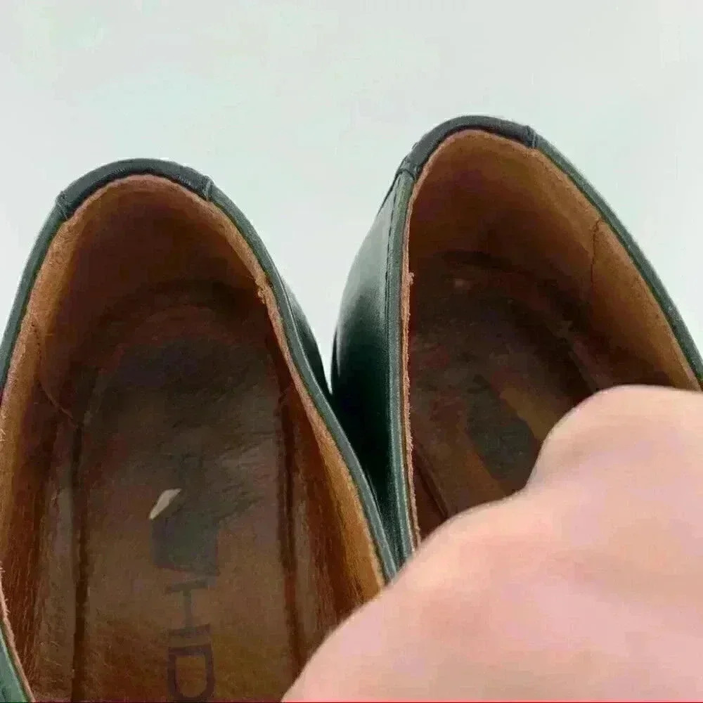 Rohde Oxfords 4.5 green blue leather color blocked vintage 80s 90s grandpa core - Picture 11 of 14